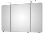 Spiegelschrank SAPHIR "Serie 4005 Badezimmer-Spiegelschrank inkl. LED-Aufsatzleuchte", weiß (lack polarweiß hochglanz), B:120cm H:70,3cm T:17cm, Holzwerkstoff, Schränke, Spiegelschrank, Badschrank 120 cm breit, 3 Türen, 6 Glas-Einlegeböden, inkl Türdämpfer