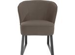 Sessel EXXPO - SOFA FASHION "Americano, Loungesessel", grau (taupe), B:66cm H:80cm T:69cm, Sessel, Sessel, mit Keder und Metallfüßen, Bezug in verschiedenen Qualitäten, 1 Stck.