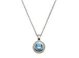Kette mit Anhänger CELESTA "925/- Silber Zirkonia & sy. Blautopas", weiß, Halsketten, Damen, 43cm, Silber 925 (Sterlingsilber), L: 43 B: 11mm, glänzend, B:11mm