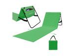 24MOVE® Strandmatte 1er Set klappbar mit Rückenlehne, Strandliege mit Gurt, tragbar für Strand und Garten, Liegematte grün