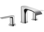Hansgrohe 3-Loch Waschtischarmatur 95 Vivenis mit Zugstangen-Ablaufgarnitur chrom, 75033000 75033000
