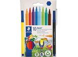 STAEDTLER Fasermaler NORIS, 1 mm Strichstärke, auswaschbar, DRY-SAFE-Technologie, farbsortiert, 10-er Set