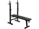 tectake® Hantelbank, klappbar, gepolstert mit Kunstlederbezug, rutschfest, 118 x 55 x 106 cm