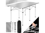 tectake® Aluminium Campingtisch, klappbar, bodenschonende Kunststoffkappen, 140 x 70 x 70 cm