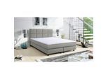 Boxspringbett Boxbett Glenn 1 Tablet Hotelbett 140x200 Bett Topper hellgrau