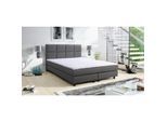 Boxspringbett Boxbett Glenn 2 Tablet Hotelbett 140x200 Bett Topper Grau