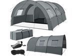tectake® Tunnelzelt, für 6 Personen, 4 Fenster mit Moskitonetzen, 350 x 480 x 195 cm