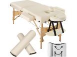 tectake® 2 Zonen Massageliege-Set, Breite 59 cm, Polsterung 7,5 cm, mit Holzgestell, 187 x 59 x 65,50 cm