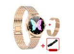 TPFNet Damen Smart Watch / Fitness Tracker IP68 - Milanaise Armband - Android & IOS - Gold