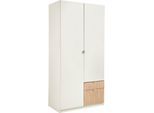 Kleiderschrank PRIESS "Steyr", weiß (weiß, struktureichefarben hell), B:94cm H:193cm T:54cm, Holzwerkstoff, Schränke, Kleiderschrank