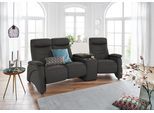 3-Sitzer EXXPO - SOFA FASHION "Ascoli, Kinosofa mit hohem Sitzkomfort, bequeme Armlehnen", schwarz, B:251cm H:106cm T:99cm, NaturLEDER (echtes Rindsleder) in Sitz und Rücken. Korpus in passendem Kunstleder SOFTLUX bezogen;Velours in Lederoptik (100% Polyester);Webvelours (92% Polyester, 8% Nylon), Sofas, inkl. Relaxfunktion, Ablage und Staufach, hohe Rückenlehne