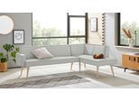 exxpo - sofa fashion Eckbank »Lungo, moderne Kedernaht, bequem und elegant, hoher Holzfuss«, hochwertige Detailverarbeitung, frei im Raum stellbar
