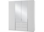 Kleiderschrank WIMEX "New York", weiß (weiß, spiegel), B:180cm H:236cm T:58cm, Schränke, Kleiderschrank, mit Spiegeltür