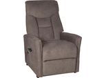 Massagesessel DUO COLLECTION "Cadillac mit Massagefunktion, elektrischer Aufstehhilfe", grau (graubraun), B:77cm H:114cm T:98cm, 100% Polyester, Sessel, Relaxfunktion und Taschenfederkern mit Stahlwellenunterfederung, Topseller