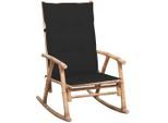 vidaXL Schaukelstuhl mit Kissen Bambus
