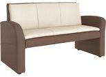 Polsterbank EXXPO - SOFA FASHION "Cortado, elegant und zeitlos, bequem", braun (braun, creme), B:162cm H:89cm T:67cm, Luxus-Microfaser (100% Polyester), Sitzbänke, Polsterbank, hohe Bodenfreiheit, schöne Detailverarbeitung, wahlweise Lederbezug