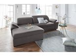 Ecksofa EXXPO - SOFA FASHION "Kyoto, inkl. Kopfteil- und Armteilverstellung, hoher Sitzkomfort", grau (stone), B:278cm H:98cm T:165cm, Sofas, Ecksofa, wahlweise mit Bettfunktion und Bettkasten, hochwertige Bezüge, L-Form