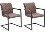 MCA furniture Freischwinger »Kian«, (Set), 2 St., Vintage Kunstleder mit oder ohne Armlehne, Stuhl belastbar bis 120 kg