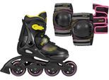 Playlife Inlineskates »Playlife Joker«, mit Schutz Set bestehend aus Knie-, Ellenbogen-, Handgelenkschützern