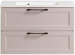 Waschtisch WELLTIME "Lana", braun (kaschmir, wotaneiche), B:80cm H:56cm T:47cm, Waschtische, Badmöbel inkl. Waschbecken, 80 cm breit