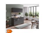 Respekta Küchenzeile KB150EYG 150 cm Grau-Eiche York Nachbildung