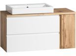 Waschtisch WELLTIME "Sölden", weiß (weiß, wotaneiche), B:105cm H:65,5cm T:47cm, Waschtische, Waschtisch