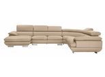CALIA ITALIA Wohnlandschaft »Magic, italienisches Sofa zum Träumen, erstklassiger Sitzkomfort«, verstellbaren Kopfstützen zum Relaxen, in 2 Lederqualitäten, U-Form