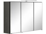 Spiegelschrank WELLTIME "Ohio", grau (graphit, graphit), B:100cm H:64cm T:20cm, Schränke, Spiegelschrank, mit LED Beleuchtung