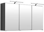 Spiegelschrank WELLTIME "Florida", grau (graphitfarben), B:120cm H:64cm T:20cm, Holzwerkstoff, Schränke, Spiegelschrank, Breite 120 cm, mit Spiegeltüren und Türendämpfern