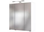 Spiegelschrank WELLTIME "Baabe", weiß, B:60cm H:64cm T:20cm, Holzwerkstoff, Schränke, Spiegelschrank, Breite 60 cm, mit 3D-Effekt, dank 3 Spiegeltüren