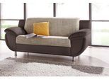 2-Sitzer TRENDMANUFAKTUR "Rondo 3, mit extrabreiten Armlehnen für mehr Sitzkomfort", braun (braun, sand, beige), B:178cm H:85cm T:94cm, Kunstleder SOFTLUX / Struktur (77% Polyester; 23% Polyacryl);Luxus-Microfaser ALCAZAR (100% Polyester) / Feinstruktur (100% Polyester), Sofas, wahlweise mit Federkern