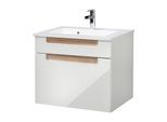 Waschtisch WELLTIME "Siena", weiß (eiche, weiß, weiß), B:60cm H:54cm T:47cm, Waschtische, Waschtisch, Breite 60 cm