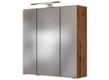 Spiegelschrank WELLTIME "Baabe", braun (eiche), B:60cm H:64cm T:20cm, Holzwerkstoff, Schränke, Spiegelschrank, Breite 60 cm, mit 3D-Effekt, dank 3 Spiegeltüren