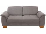 3-Sitzer HOME AFFAIRE "Husum", grau, B:208cm H:90cm T:106cm, Luxus-Microfaser in Lederoptik (100% Polyester);Luxus-Microfaser ALTARA NUBUCK (100% Polyester);Luxus-Microfaser mit Druck (100% Polyester), Sofas, mit Sitztiefenverstellung, Kontrastnaht und Federkern