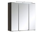 Spiegelschrank WELLTIME "Cardiff", grau (graphitfarben), B:60cm H:64cm T:20cm, Holzwerkstoff, Schränke, Spiegelschrank, Breite 60 cm, mit Schalter und Steckdose