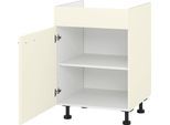 Herdumbauschrank KOCHSTATION "KS-Scafa", beige (magnolia), B:60cm H:75cm T:56cm, Schränke, Herdumbauschrank, Breite 60 cm, mit Tür, wahlweise Türanschlag rechts oder links