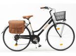Cityrad "Citybike 605 Lady" Gr. 46, schwarz (schwarz, schwarz), VENICE - I LOVE ITALY, Fahrräder, 46cm, 28 Zoll (71,12cm), für Damen, Kettenschaltung