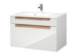 Waschtisch WELLTIME "Siena", weiß (eiche, weiß, weiß), B:80cm H:54cm T:47cm, Waschtische, Waschtisch, Breite 80 cm