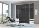 Kleiderschrank WIMEX "Level by fresh to go", weiß (weiß, grauglas), B:250cm H:216cm T:58cm, Schränke, Kleiderschrank Drehtürenschrank, mit vollflächigen Glastüren