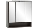 Spiegelschrank WELLTIME "Stubach", grau (graphit), B:60cm H:64cm T:20cm, Holzwerkstoff, Schränke, Spiegelschrank, Breite 60 cm