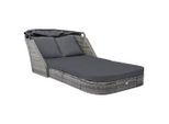 vidaXL Sonnenliege mit Dach Poly Rattan Anthrazit
