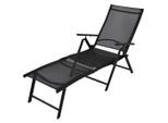 vidaXL Sonnenliege Klappbar Aluminium Schwarz