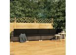vidaXL 4-tlg. Garten-Sofagarnitur mit Auflagen Poly Rattan Grau