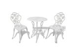 vidaXL 3-tlg. Bistro-Set Aluminiumguss Weiß