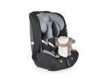Moni Kindersitz i-Size Start (76-150cm) Kopfstütze verstellbar, Kuscheltier grau