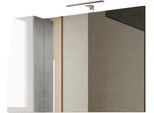 Spiegelschrank WELLTIME "Hamburg", grau (beton, optik, weiß hochglanz lack), B:110cm H:75cm T:18cm, FSC-zertifizierter Holzwerkstoff, Schränke, Spiegelschrank, Badspiegelschrank mit 1 Tür, inkl. Beleuchtung LED, Breite 110
