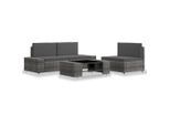 vidaXL 4-tlg. Garten-Lounge-Set Poly Rattan Grau