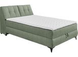 Boxbett ED EXCITING DESIGN "Atlantis", grün (oliv), B:145cm L:240cm, 100% Polyester, Komplettbetten, mit Bettkasten und Stauraum im Kopfteil