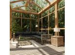 vidaXL 6-tlg. Garten-Lounge-Set mit Auflagen Poly Rattan Grau