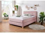 Boxspringbett HOME AFFAIRE "Fargo", lila (flieder), B:133cm L:207cm, Struktur fein (100% Polyester);Samtstoff (100% Polyester), Komplettbetten, Boxspringbett, inkl. Topper, in 3 Matratzenarten, in Samt- oder Strukturstoff